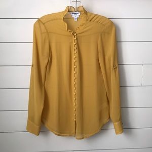 S Express Mustard Yellow Slim Portofino Shirt
